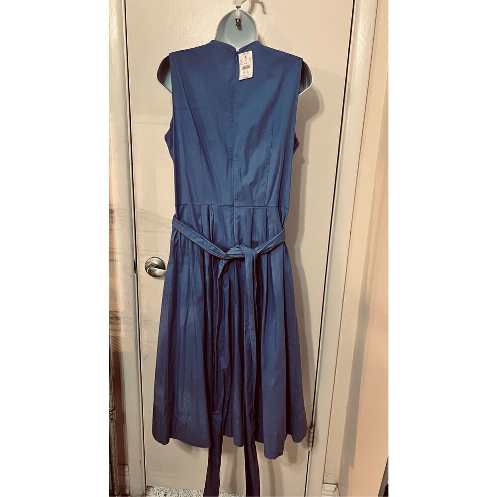 J. Crew Wrap Dress Blue Cotton Poplin Dress Size 8 New ($118) - Picture 5 of 10